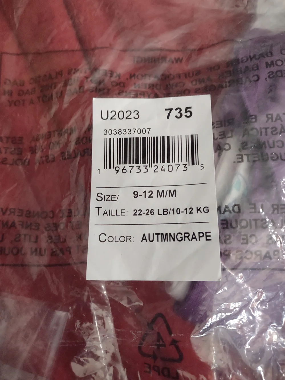 9-12mo. Purple 